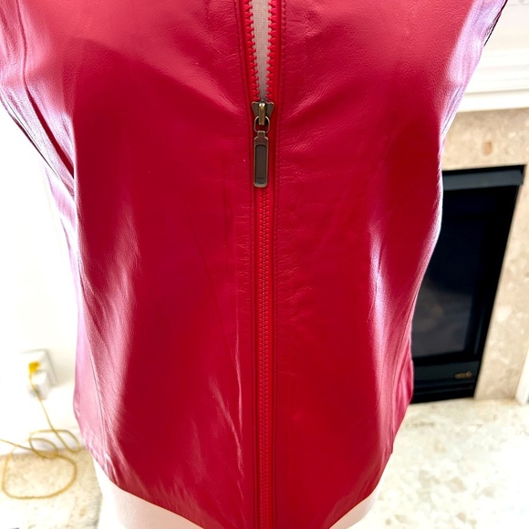 Preston & York Vibrant Red Leather Vest - Picture 6 of 8